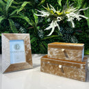 Caixa Retangular em Madeira com Pelo 23x15x7,5cm