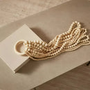 Escultura Colar em Madeira Marfim 7x70x20cm Mart