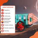 MagForma Blocos Magnéticos Vazados 20 peças com rodas